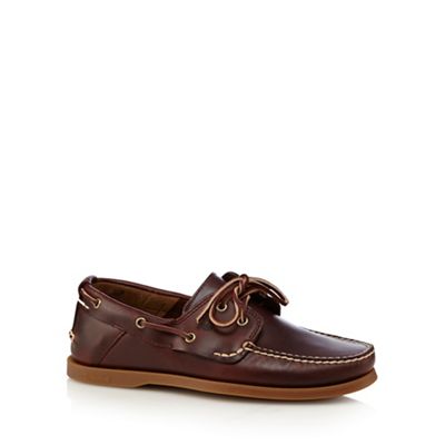 Timberland Big and tall dark red 'heritage 2-eye' boat shoes